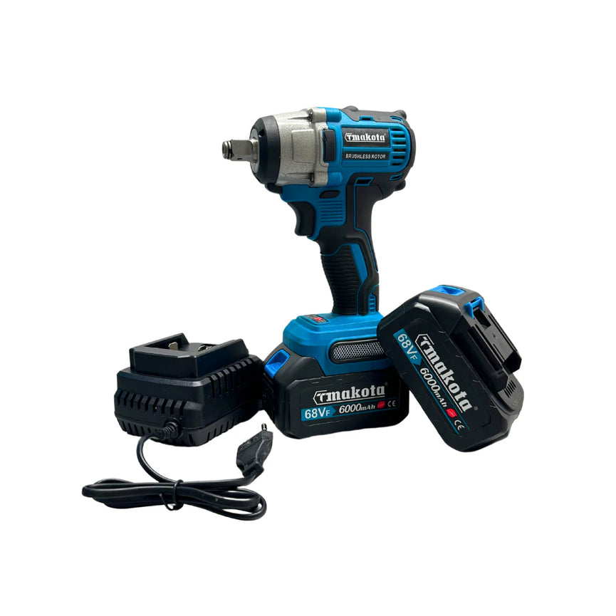 Kit Valigetta Makota con Utensile a Batteria 3 in 1 - Trapano Avvitatore a Percussione, Svitabulloni, Smerigliatrice 68V Brushless