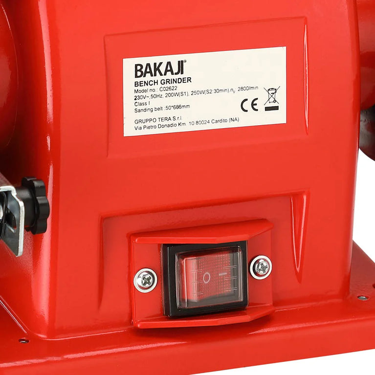 Smerigliatrice da Banco Mola Combinata con Disco e Levigatrice a Nastro 250W