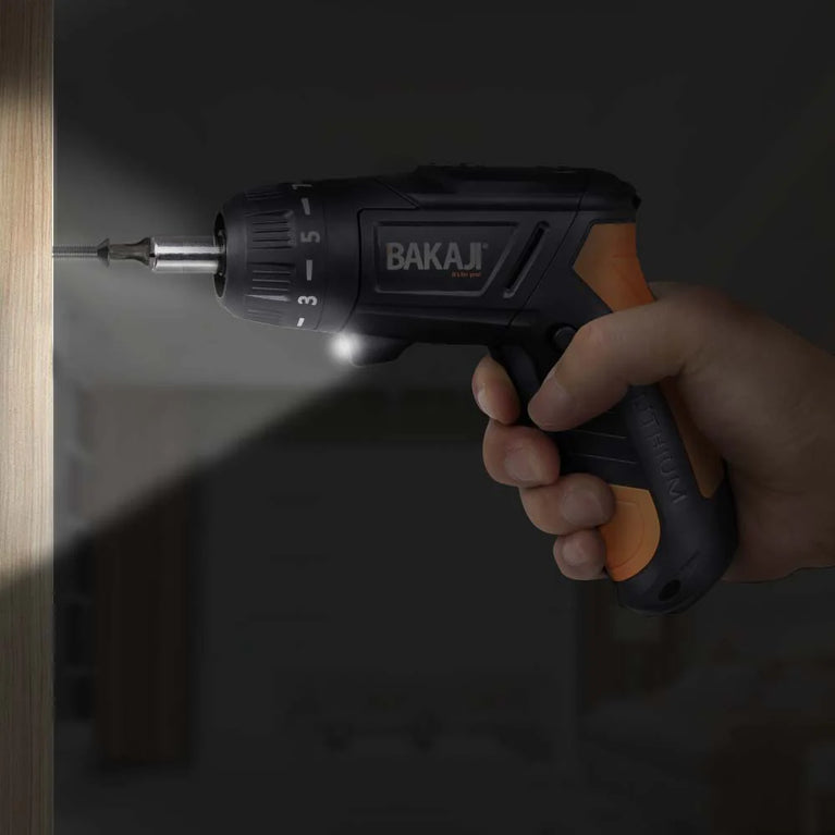 Avvitatore Mini Cacciavite Elettrico Cordless Trapano a Batteria 10 Punte e LED