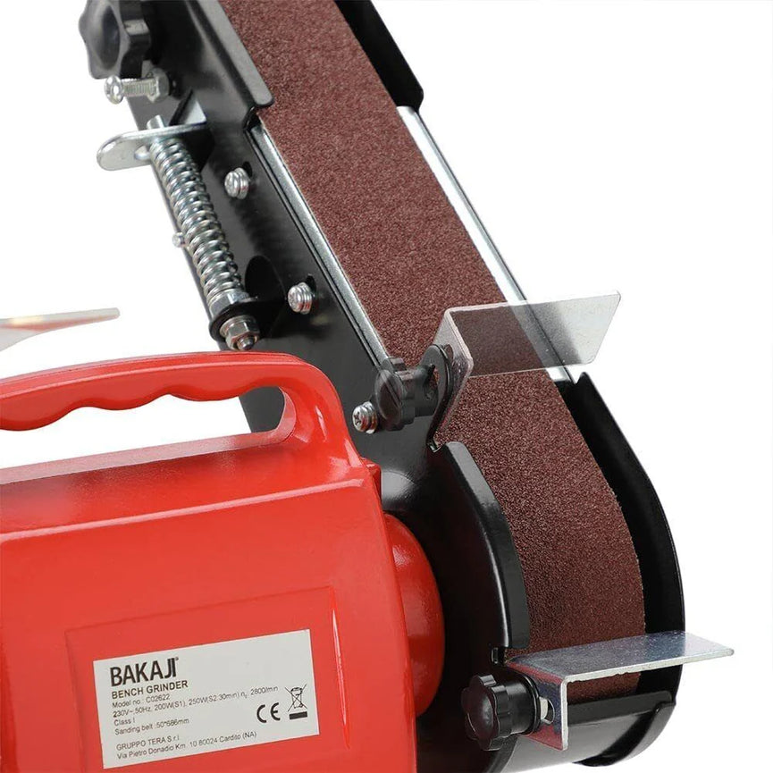 Smerigliatrice da Banco Mola Combinata con Disco e Levigatrice a Nastro 250W