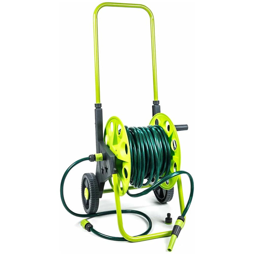 Carrello avvolgitubo da Giardino portatile 30 Metri Carrellino Avvolgi tubo