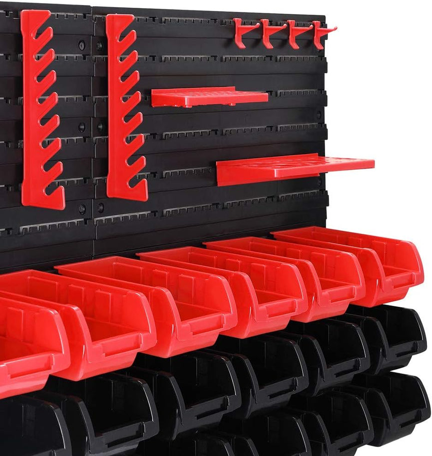 Pannello da Parete 45pz Portautensili Contenitori Porta Attrezzi Officina Garage
