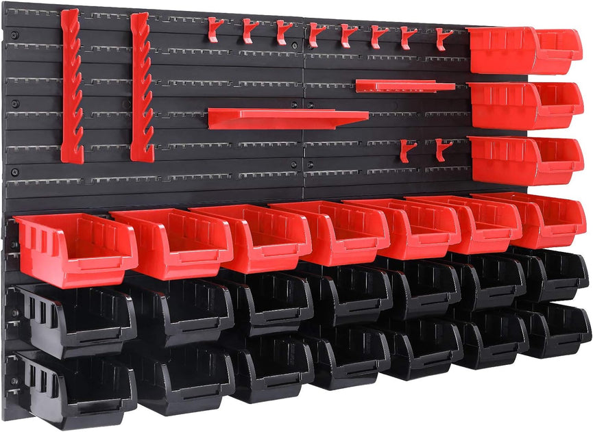 Pannello da Parete 45pz Portautensili Contenitori Porta Attrezzi Officina Garage