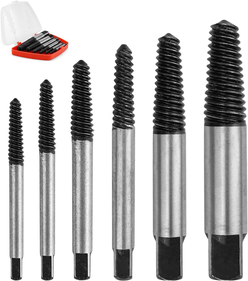 Estrattore Viti Danneggiate 1/8-1 Pollice, 6 Pezzi Estrattori Viti Danneggiate, Estrattore Viti Spanate, per Viti Danneggiate, Tubi