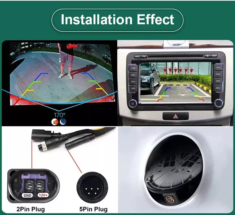 TELECAMERA POSTERIORE RETROCAMERA HD VW GOLF 6/7 GTI PASSAT B6/B7/B8 POLO T-ROC