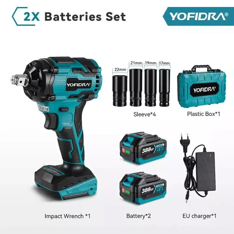 AVVITATORE A IMPULSI 1000NM A BATTERIA 18V CHIAVE A PERCUSSIONE SENZA SPAZZOLE