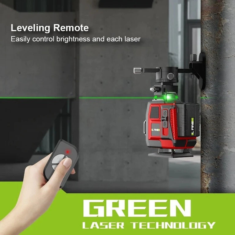 LIVELLA LASER TRACCIATORE AUTOLIVELLANTE 4D 16 LINEE 360° ROTAZIONE LINEA VERDE