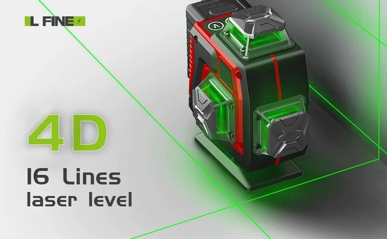 LIVELLA LASER TRACCIATORE AUTOLIVELLANTE 4D 16 LINEE 360° ROTAZIONE LINEA VERDE