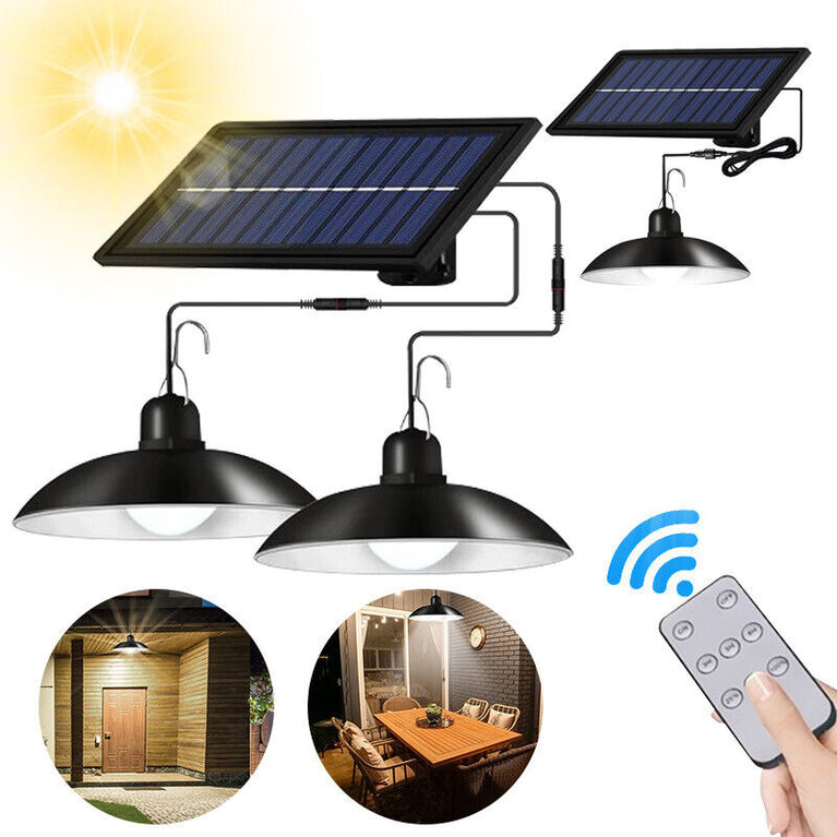 2 Lampade lampadine pannello solare intrno esterno IP65 telecomando campeggio