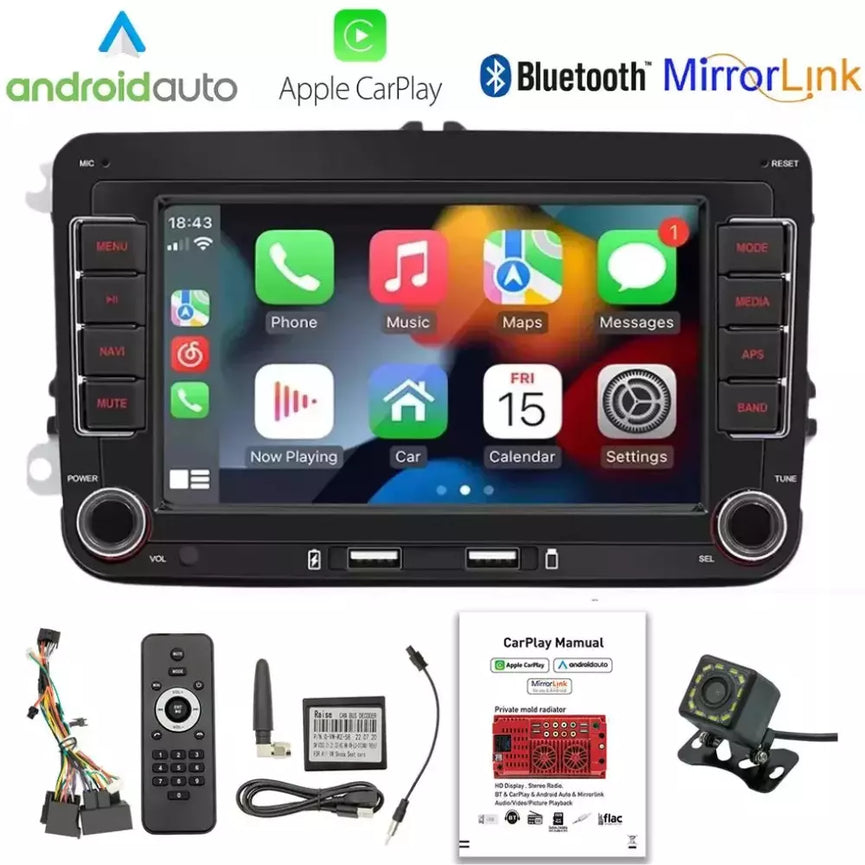AUTORADIO 2DIN 32G ANDROID 13 CARPLAY RDS TELECAMERA PER VW GOLF 5 6 POLO PASSAT