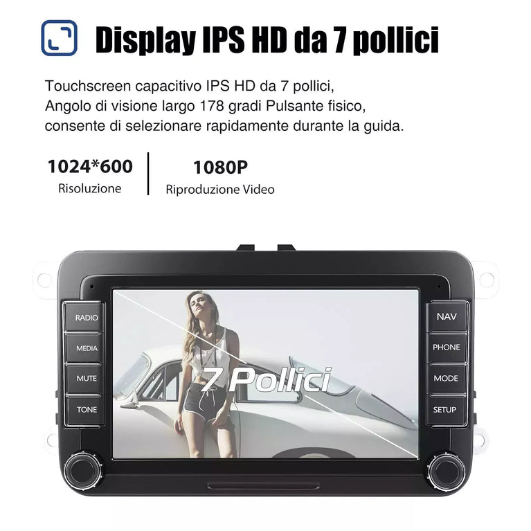 AUTORADIO 2DIN 32G ANDROID 13 CARPLAY RDS TELECAMERA PER VW GOLF 5 6 POLO PASSAT