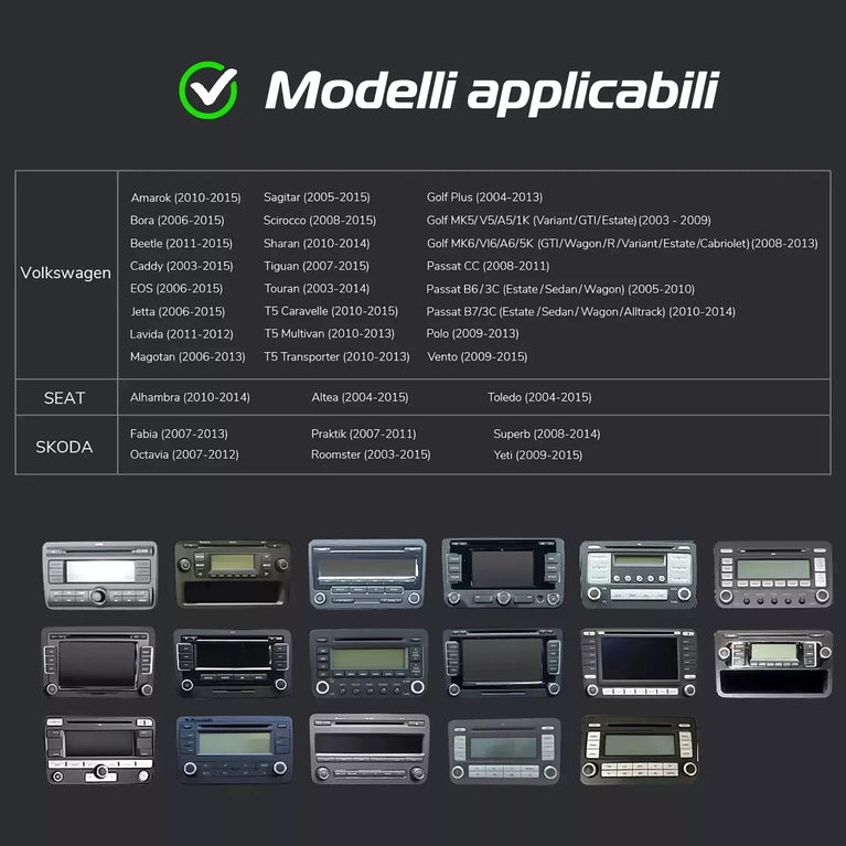 AUTORADIO 2DIN 32G ANDROID 13 CARPLAY RDS TELECAMERA PER VW GOLF 5 6 POLO PASSAT