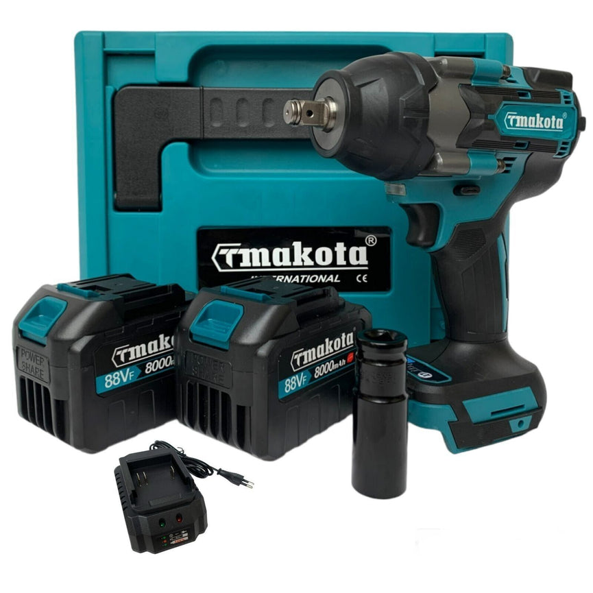 Makota Avvitatore a impulsi Svitabulloni 1/2" a batteria 88V 800Nm motore brushless con 2 batterie