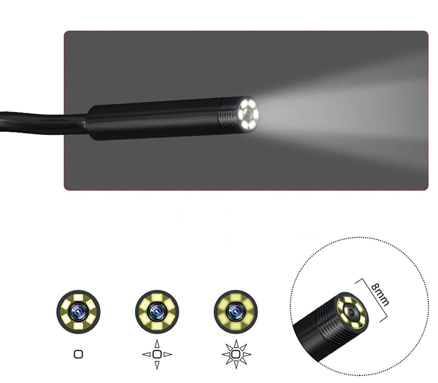 Telecamera Endoscopica 5mt Monitor Sonda 4.3 Pollici Videocamera Impermeabile