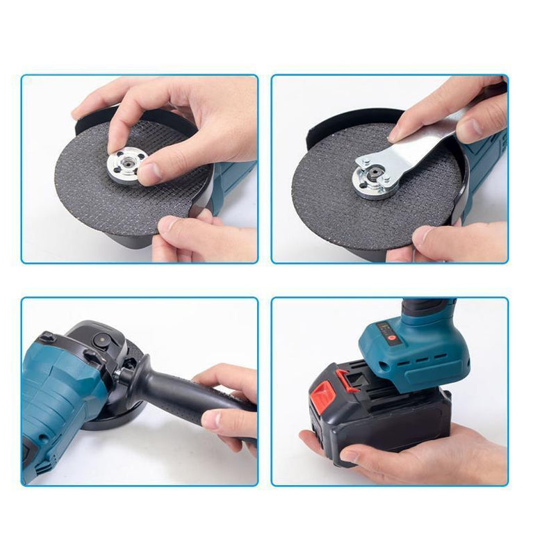 Smerigliatrice angolare con 2 batteria brushless 4Ah 2 Batterie 11 dischi 100mm