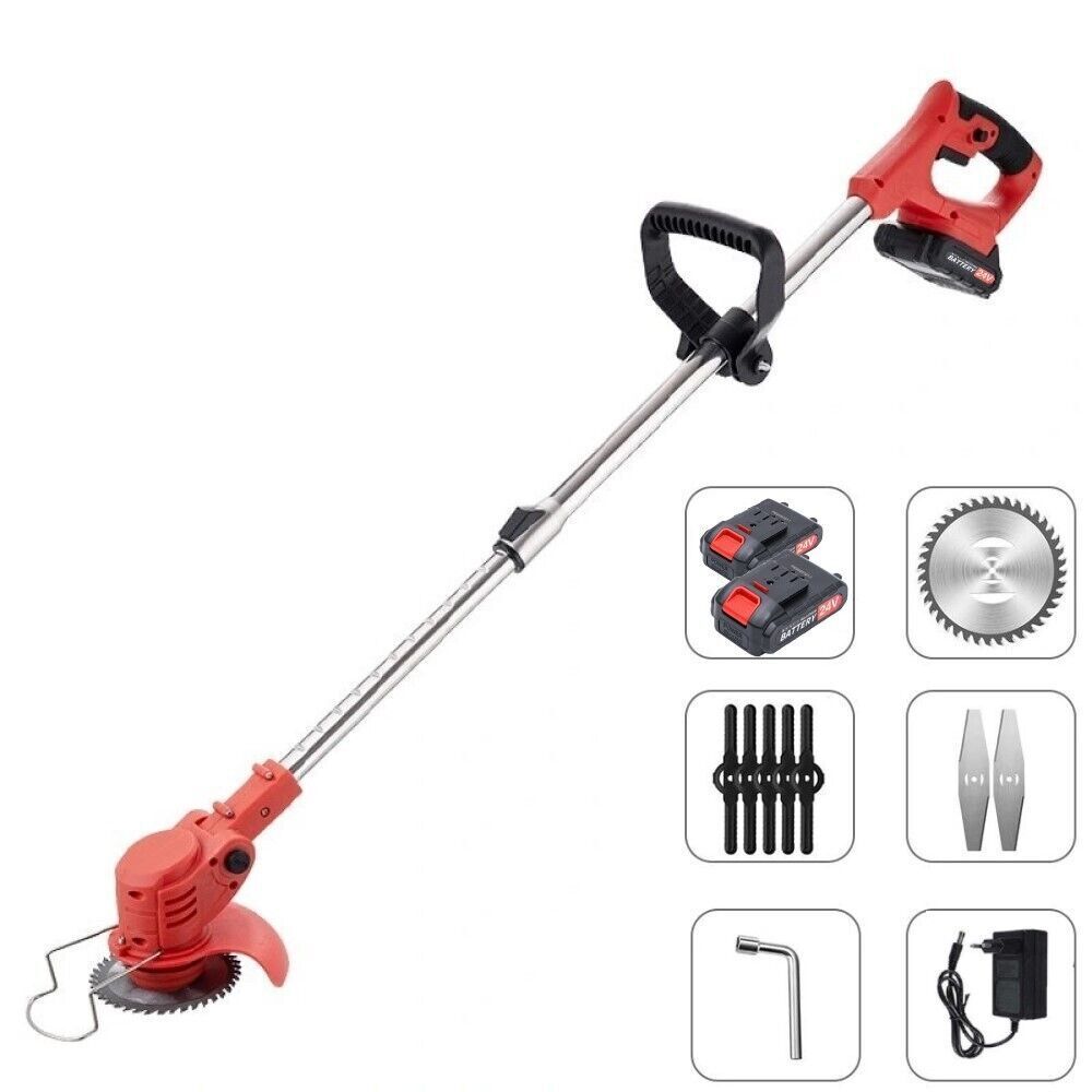 Decespugliatore Elettrico A 2 Batterie Litio 24v Tagliaerba Tagliabordi