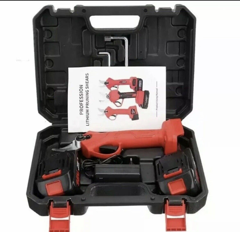 FORBICE A BATTERIA DA POTATURA+VALIGIA CESOIA 48V 3.0 AH TAGLIO 30 MM 2 BATTERIE