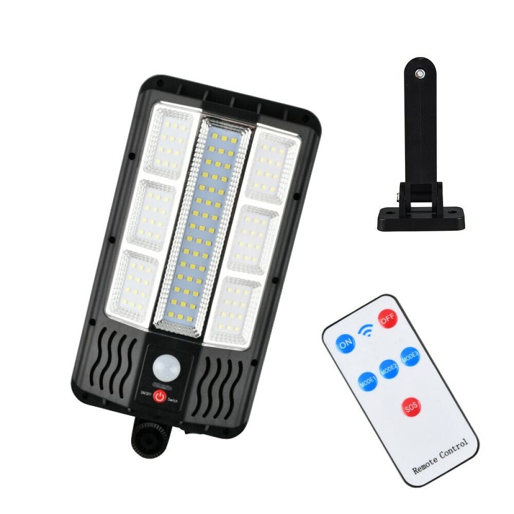 FARO LAMPIONE STRADALE PANNELLO SOLARE CON SENSORE TELECOMANDO 117 LED SMD