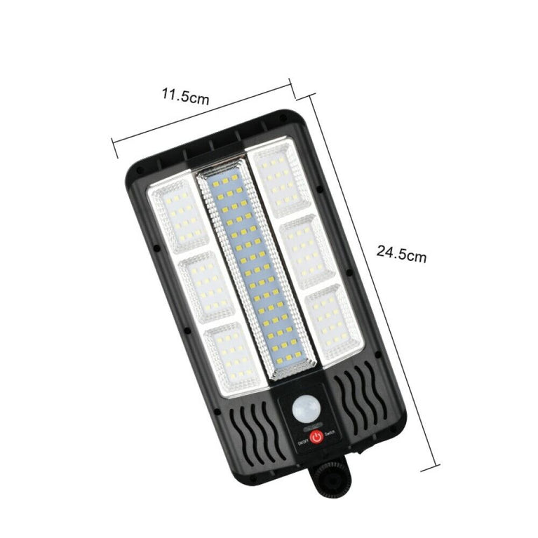 FARO LAMPIONE STRADALE PANNELLO SOLARE CON SENSORE TELECOMANDO 117 LED SMD