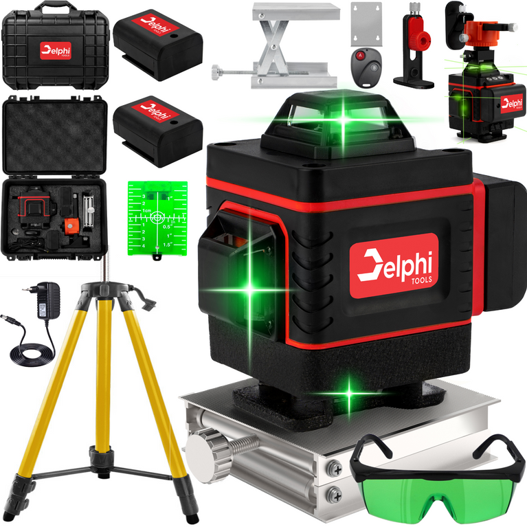 Delphi Laser Croce Livella croce Linea laser Verde Autolivellante Linee 16 360°