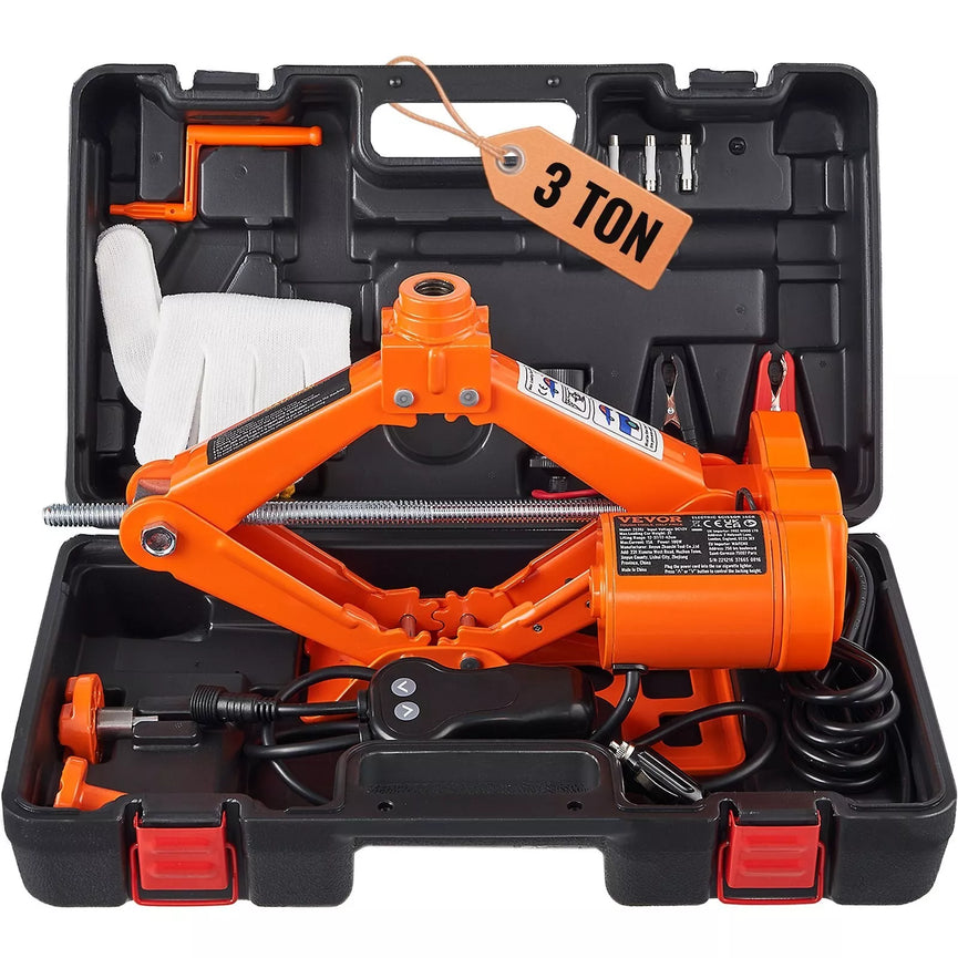 CRICK AUTO 3T CRIC CARRELLO SOLLEVATORE ELETTRICO MARTINETTO PISTONE 12V