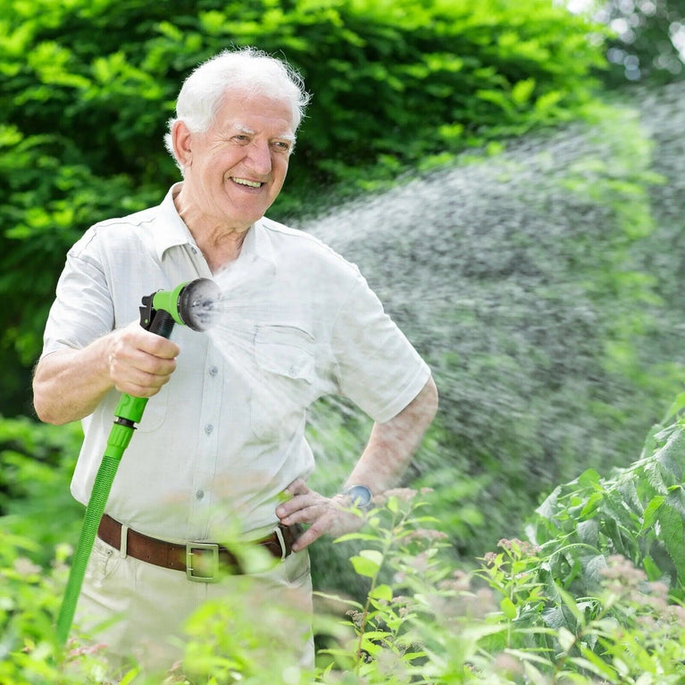 TUBO DA GIARDINO ESTENSIBILE ALLUNGABILE PISTOLA POMPA ANNAFFIATORE FINO A 15M